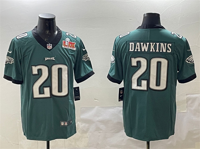Men's Philadelphia Eagles #20 Brian Dawkins Green 2025 Super Bowl LIX Patch Vapor Untouchable Limited Stitched Football Jersey Men's Philadelphia Eagles #20 Brian Dawkins Green 2025 Super Bowl LIX Patch Vapor Untouchable Limited Stitched Football Jersey